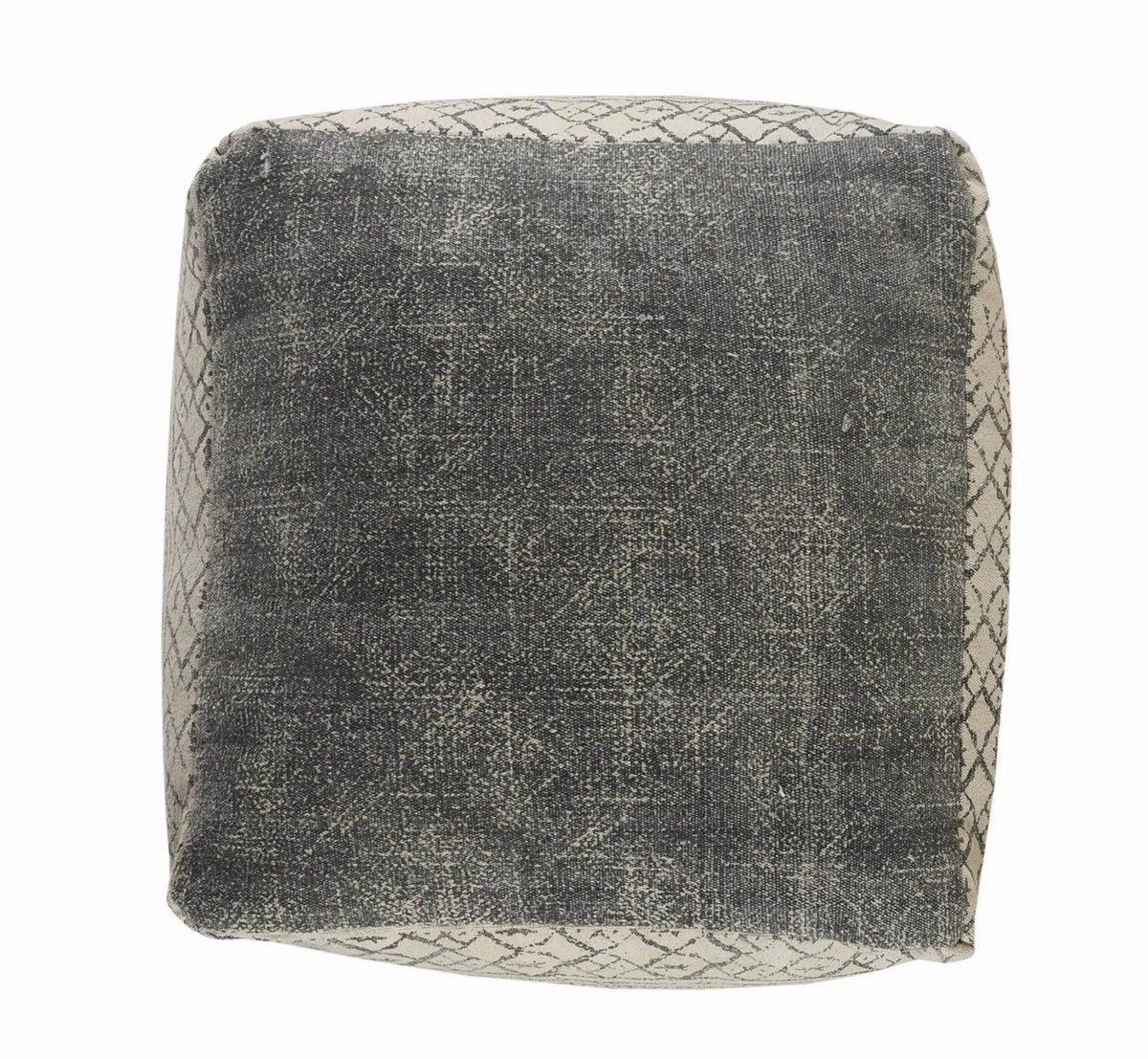 Handmade Lr99771 Beige/Gray Pouf