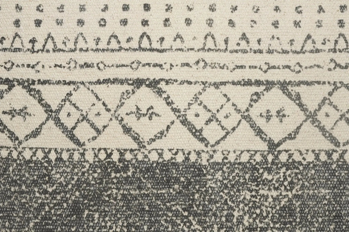 Handmade Lr99771 Beige/Gray Pouf