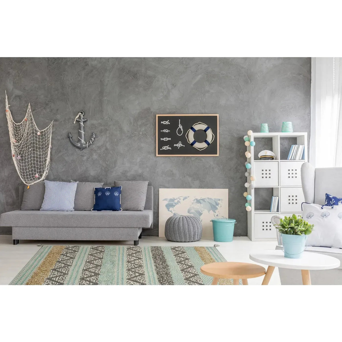Hang Ten Malibu 853 Hermosa Beach Turquoise Rug