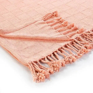 Heather 80214CPK Coral Pink Throw Blanket