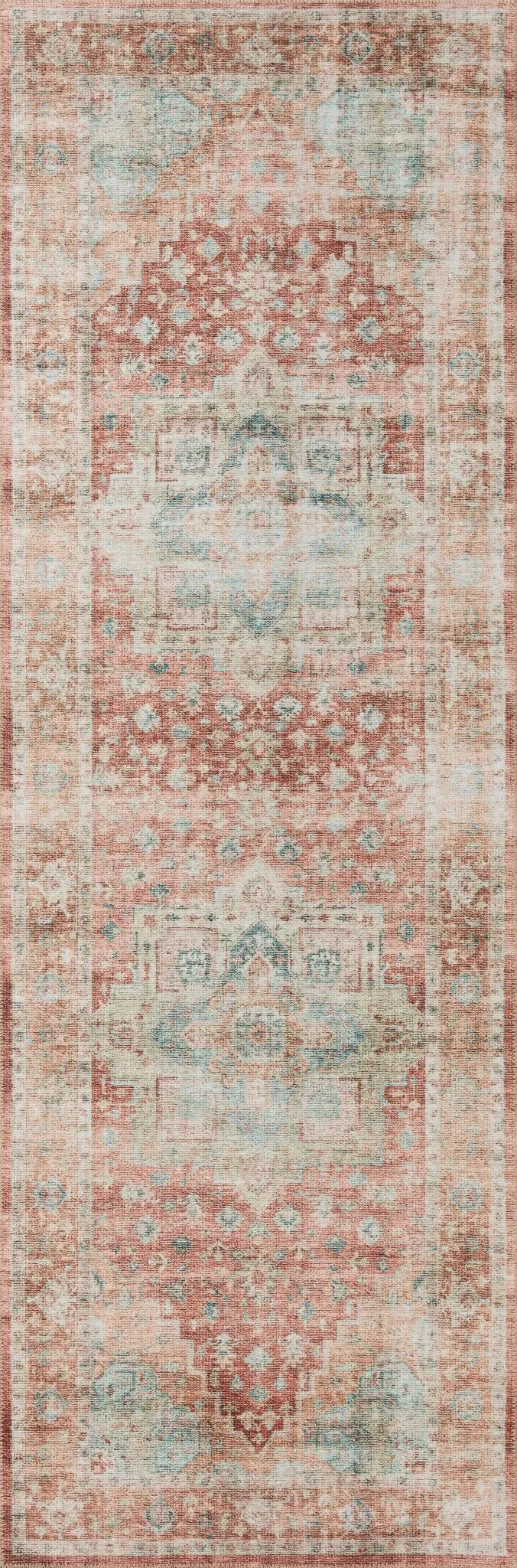 Heidi Hei-01 Terracotta/Aqua Rug