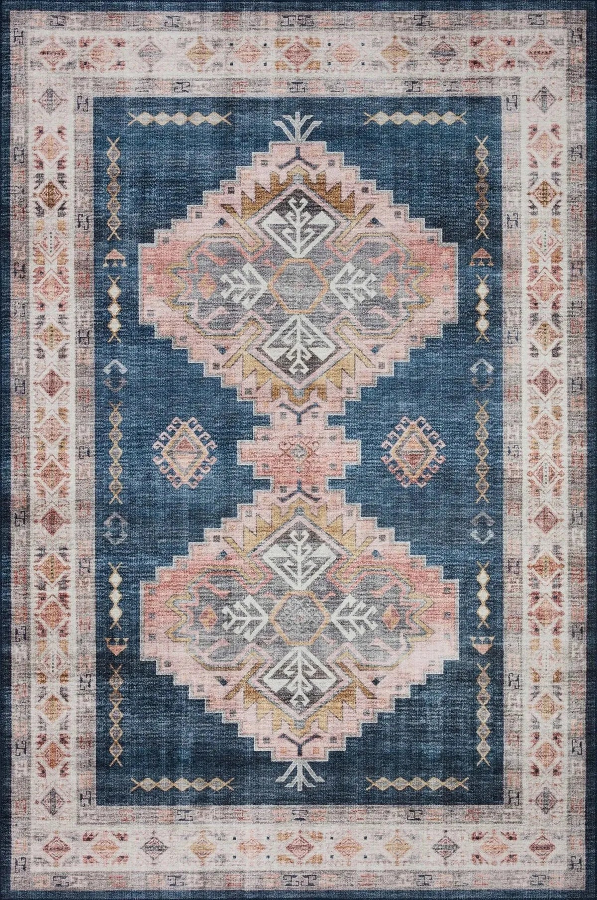 Heidi Hei-03 Denim/Blush Rug