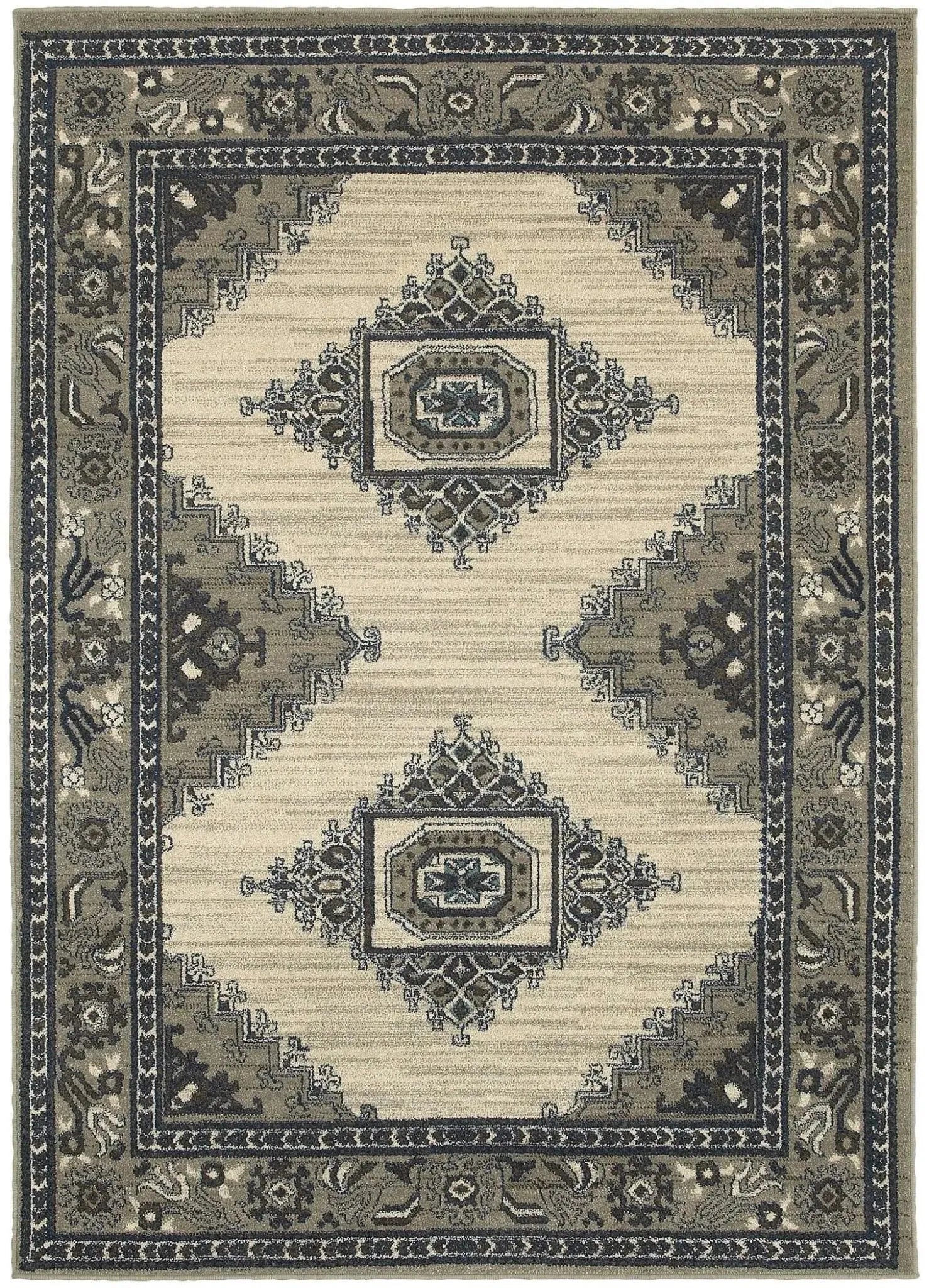 Highlands 6658b Beige/ Grey Rug