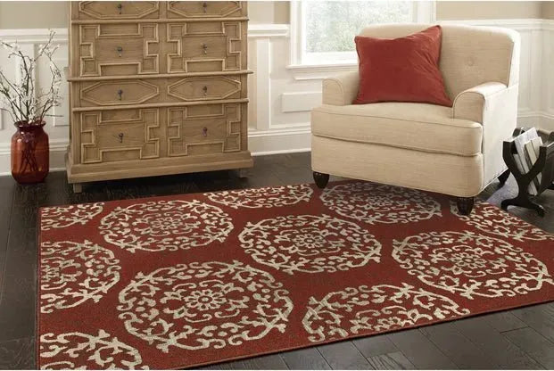 Highlands 6672B Red/ Beige Rug