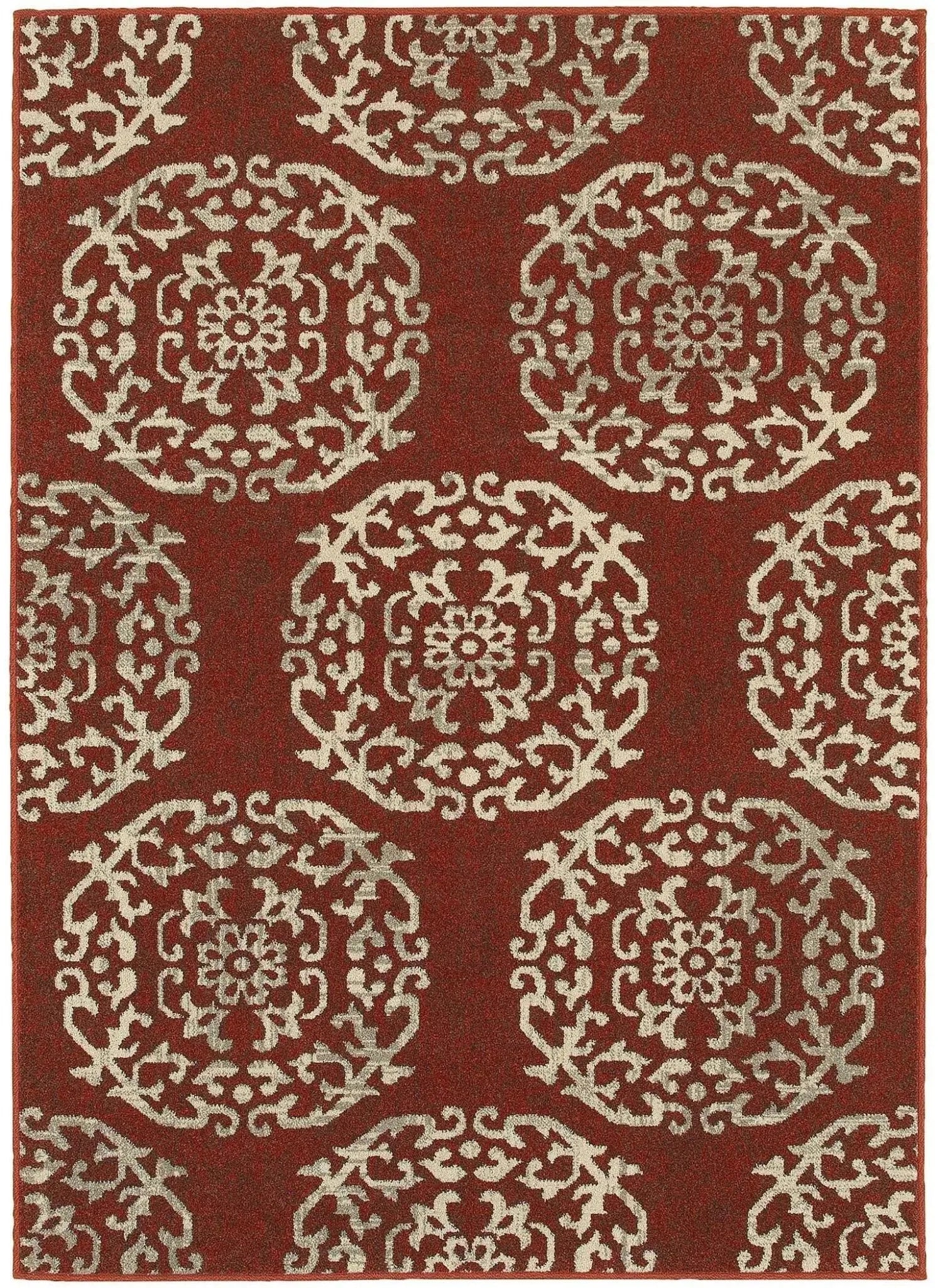 Highlands 6672b Red/ Beige Rug
