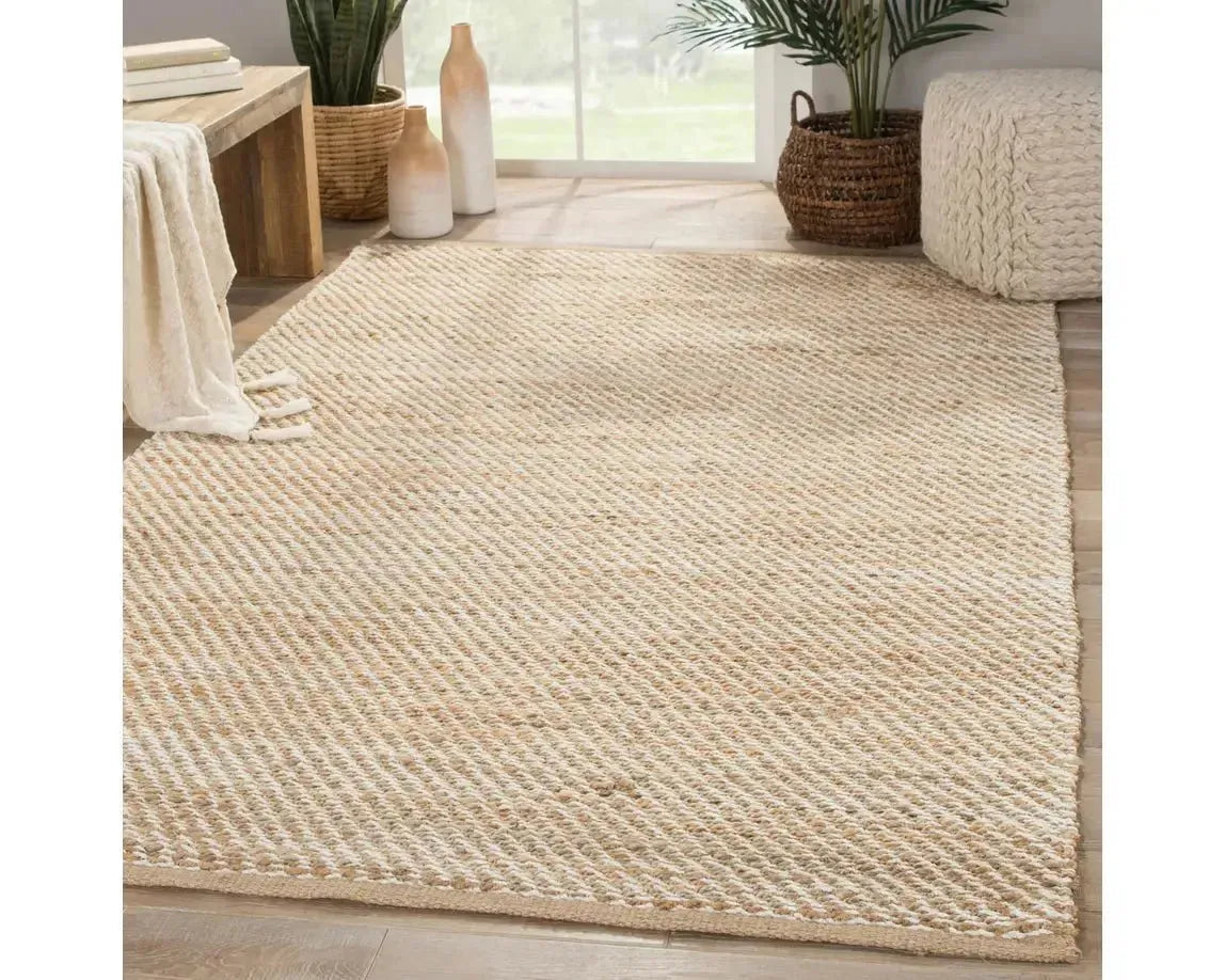 Himalaya HM07 Diagonal Weave Tapioca/Snow White Rug