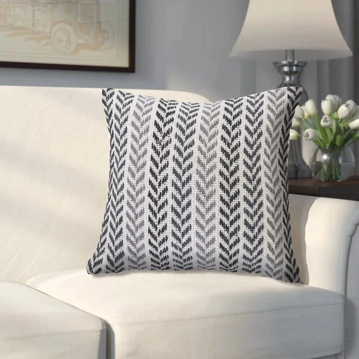 Hint of Grayscale LR07410 Throw Pillow