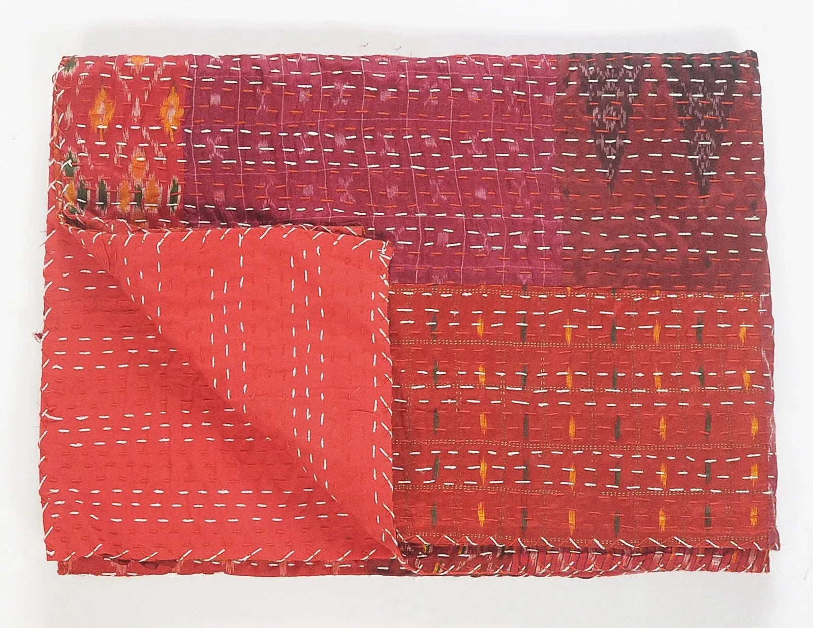Hippie Maroon Kantha LR80157 Throw Blanket