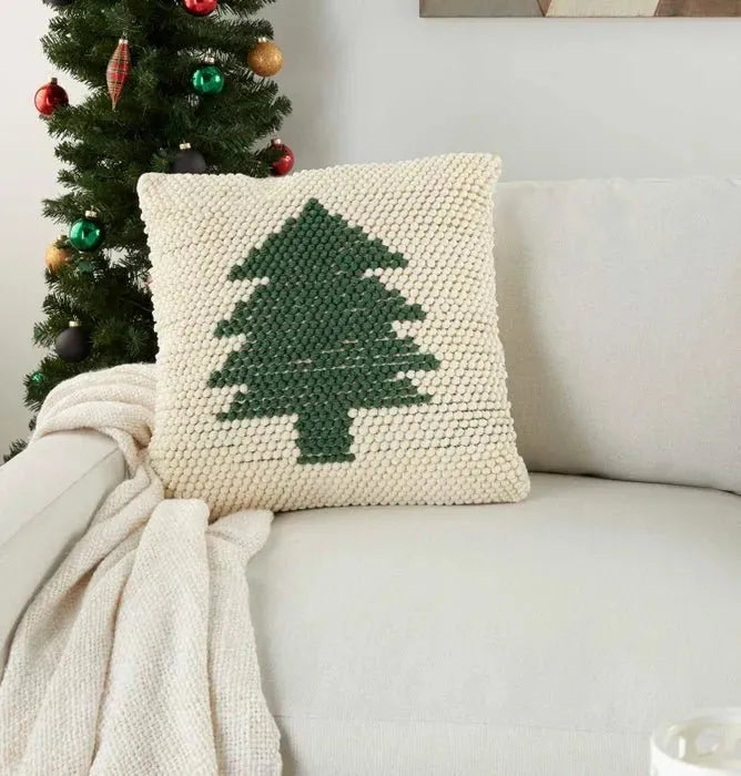 Home for the Holiday DC569 Green Ivory Pillow