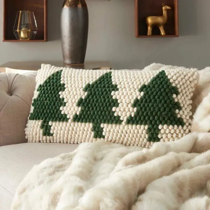 Home for the Holiday DC569 Green Ivory Pillow