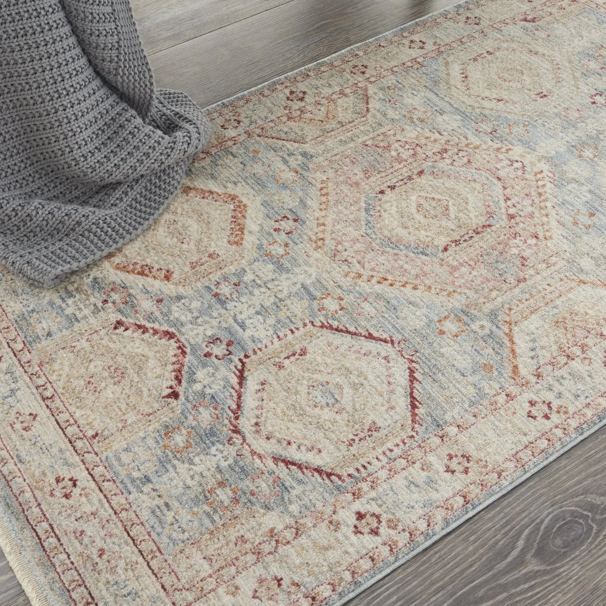 Homestead HMS01 Light Blue Multi Rug