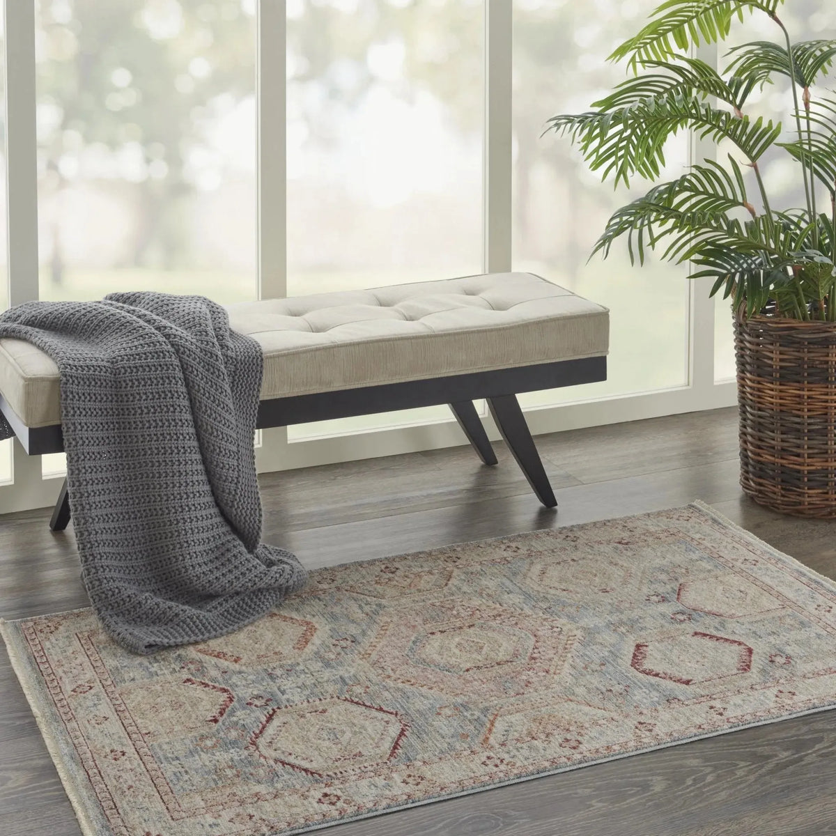 Homestead HMS01 Light Blue Multi Rug