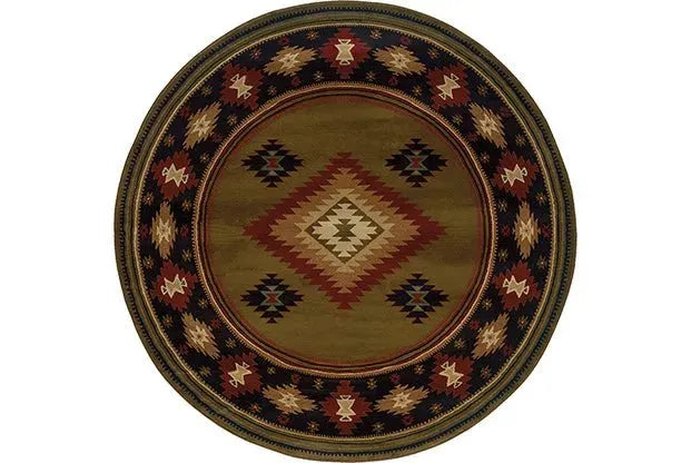 Hudson 087J Green/ Red Rug