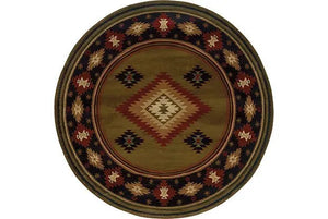 Hudson 087J Green/ Red Rug