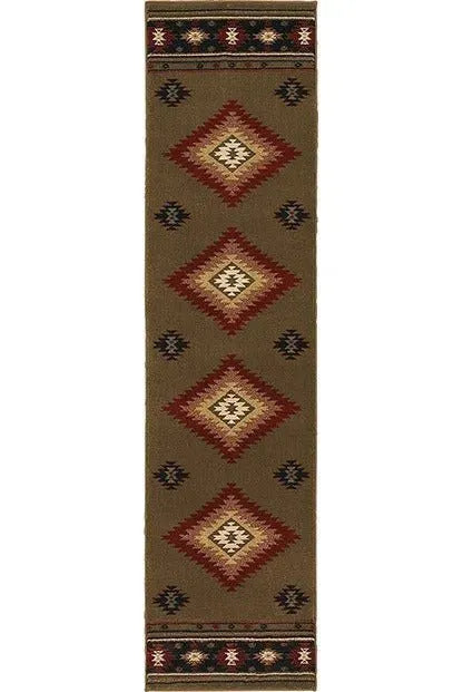 Hudson 087J Green/ Red Rug