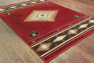 Hudson 087K Red/ Green Rug