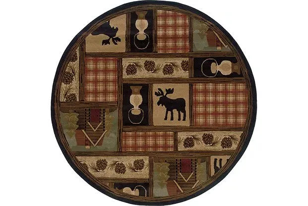 Hudson 1067A Brown/ Red Rug