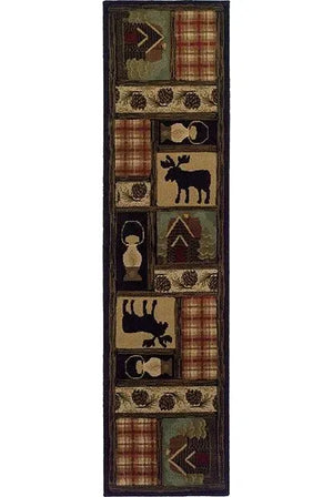 Hudson 1067A Brown/ Red Rug