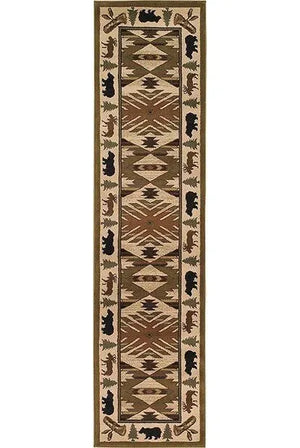 Hudson 1072A Ivory/ Green Rug