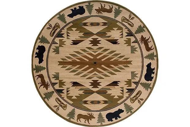 Hudson 1072A Ivory/ Green Rug