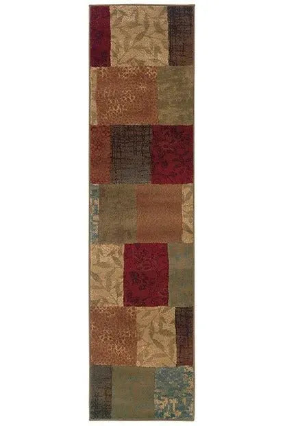 Hudson 30C Green/ Red Rug