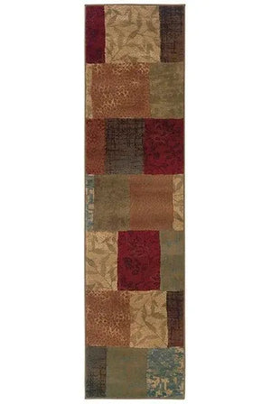 Hudson 30C Green/ Red Rug
