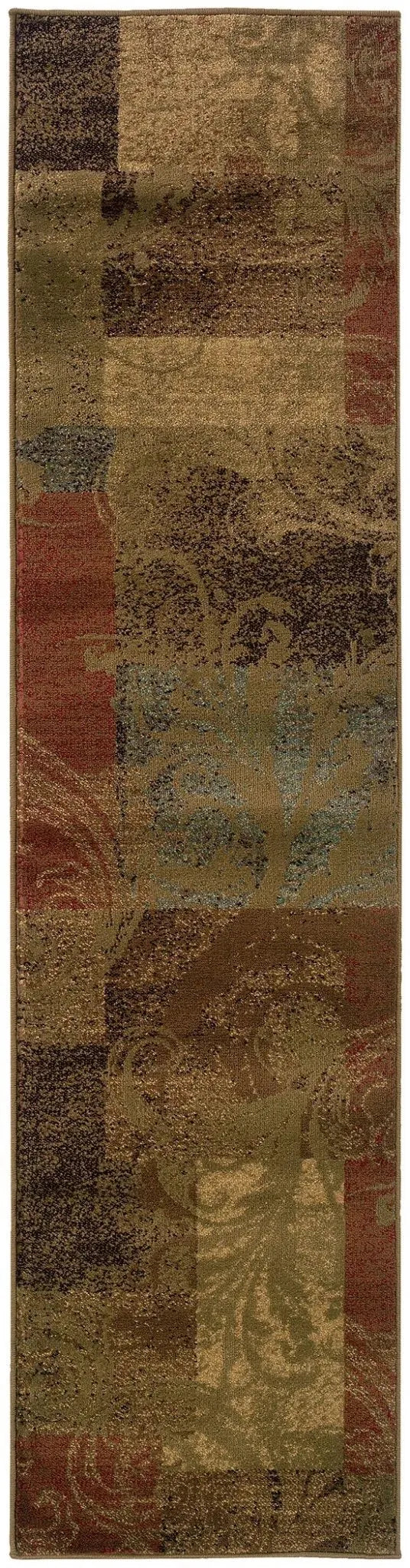 Hudson 36G Green/ Red Rug