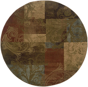 Hudson 36G Green/ Red Rug