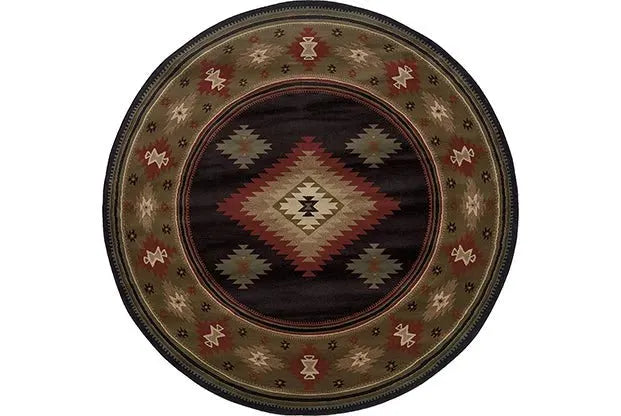 Hudson 87G Black/ Green Rug