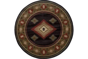 Hudson 87G Black/ Green Rug