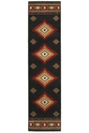 Hudson 87G Black/ Green Rug