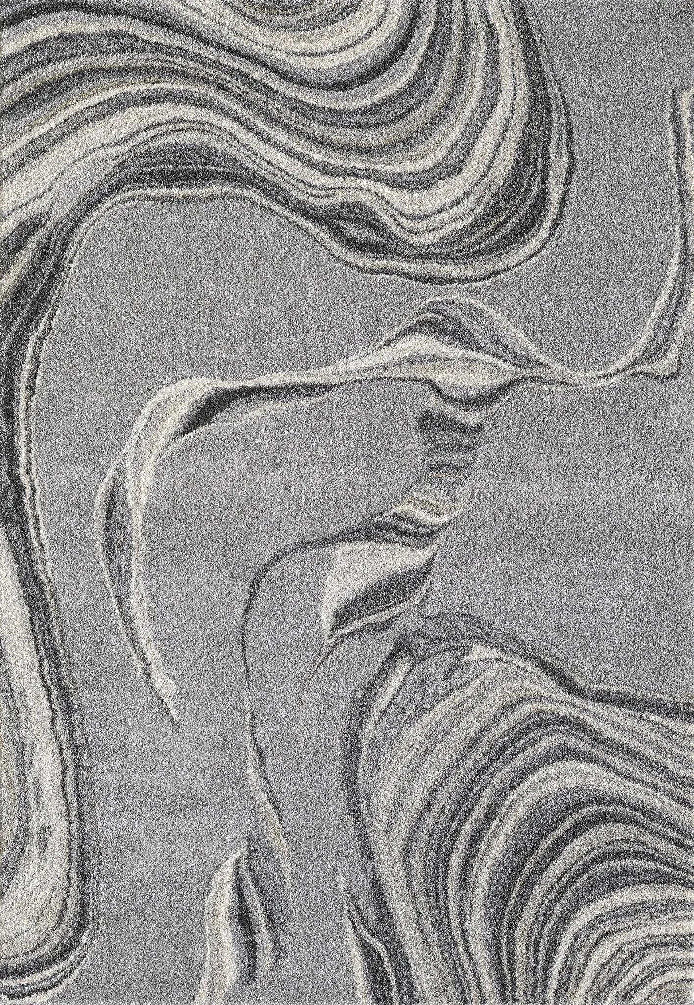 Hue 4757 Grey Marbled Stone Rug