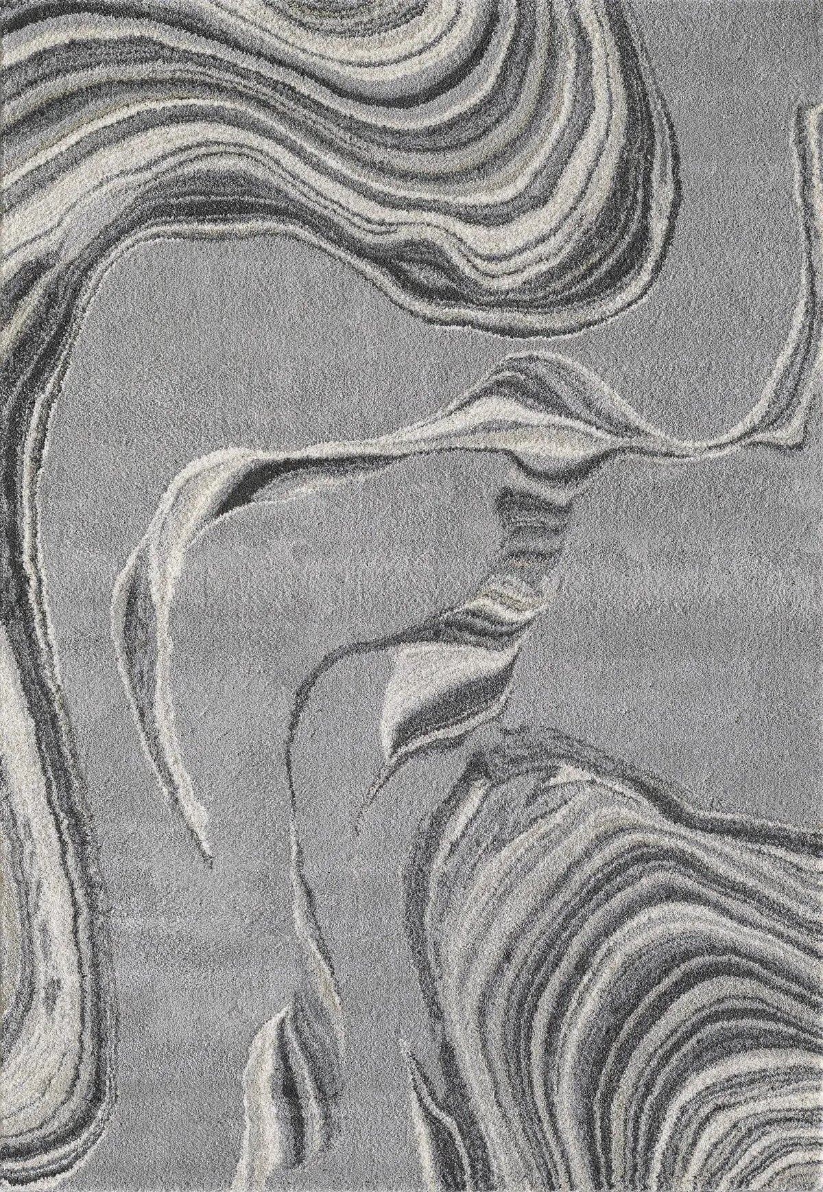 Hue 4757 Grey Marbled Stone Rug