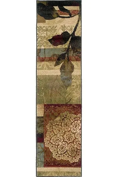 Huntington 1983A Ivory/ Green Rug