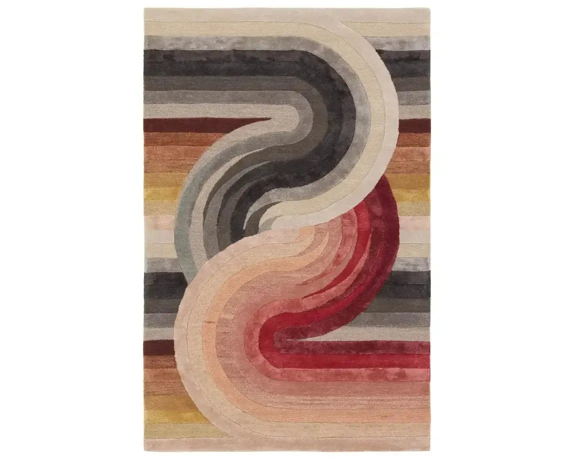 Iconic ICO12 Red/Grey Rug