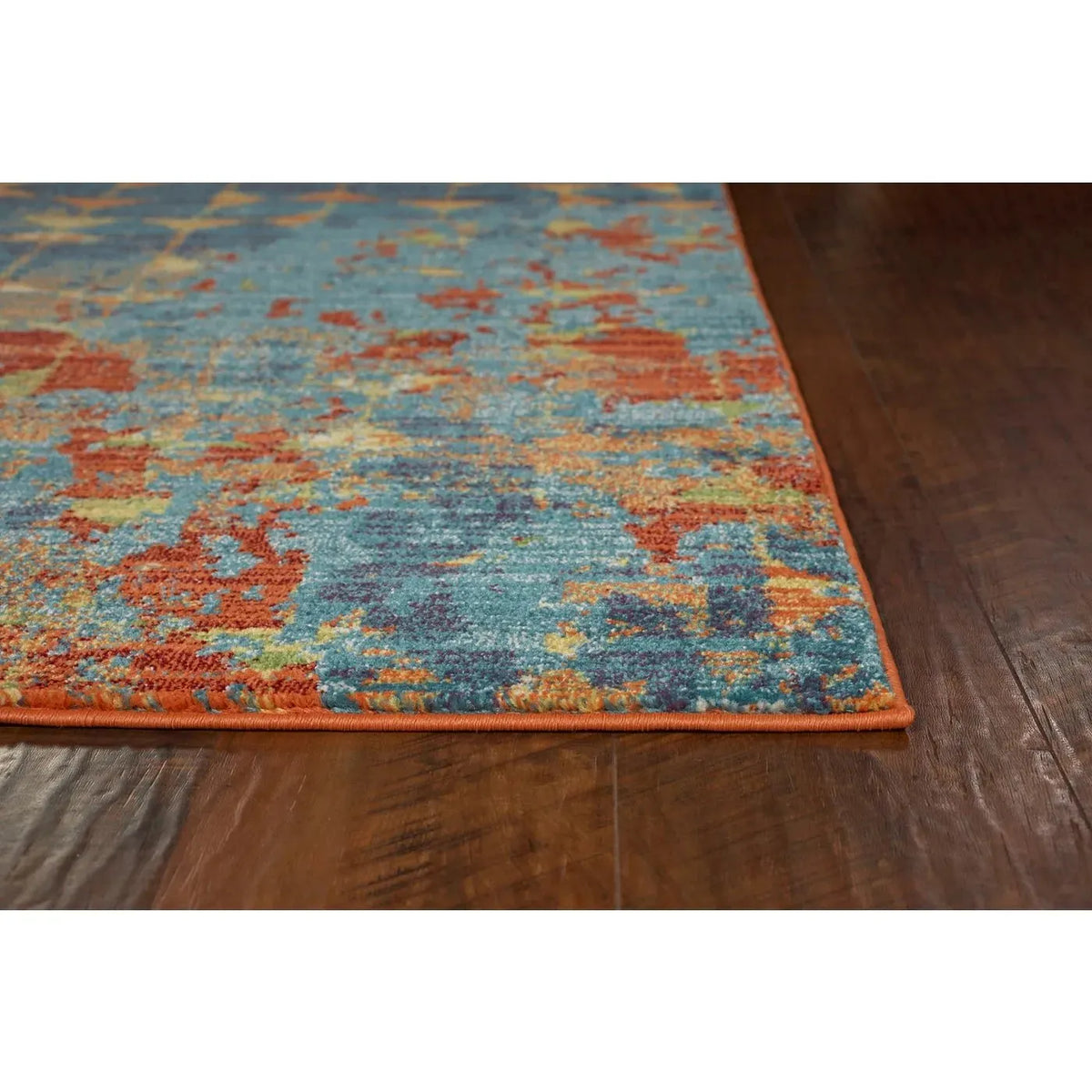 Illusions 6208 Elements Blue/Coral Rug