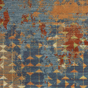 Illusions 6208 Elements Blue/Coral Rug
