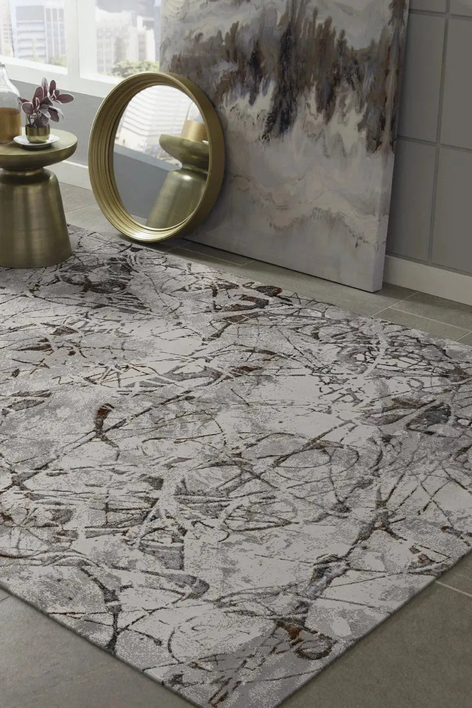 Inspire 7502 Ivory/Grey Escape Rug
