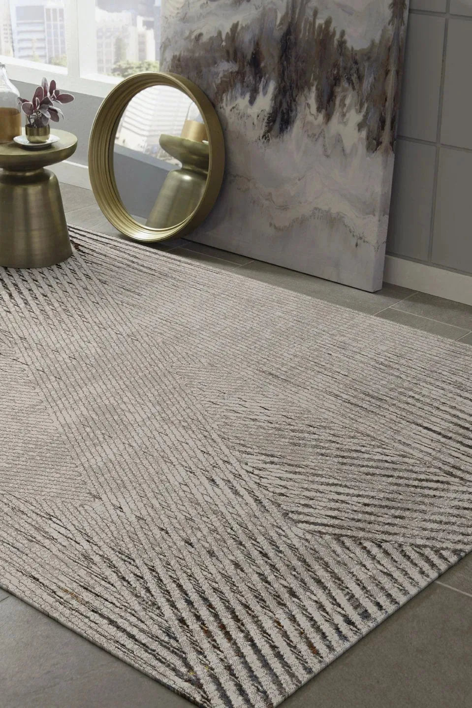 Inspire 7504 Ivory/Grey Parker Rug