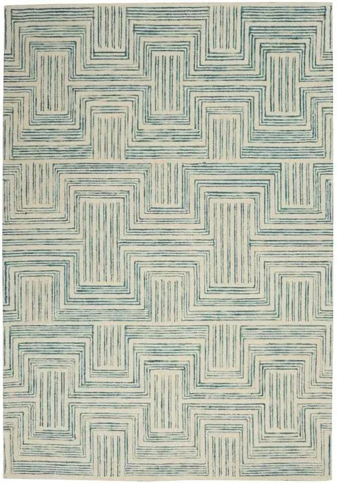 Interlock ITL06 Ivory/Turquoise Rug