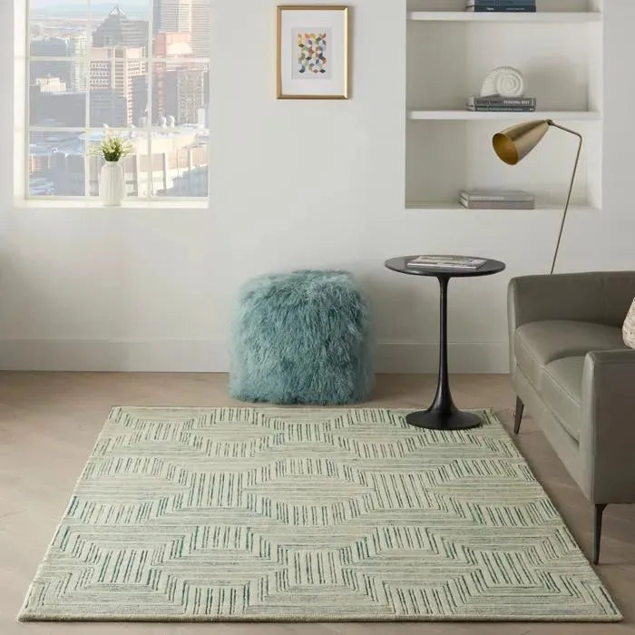Interlock ITL06 Ivory/Turquoise Rug