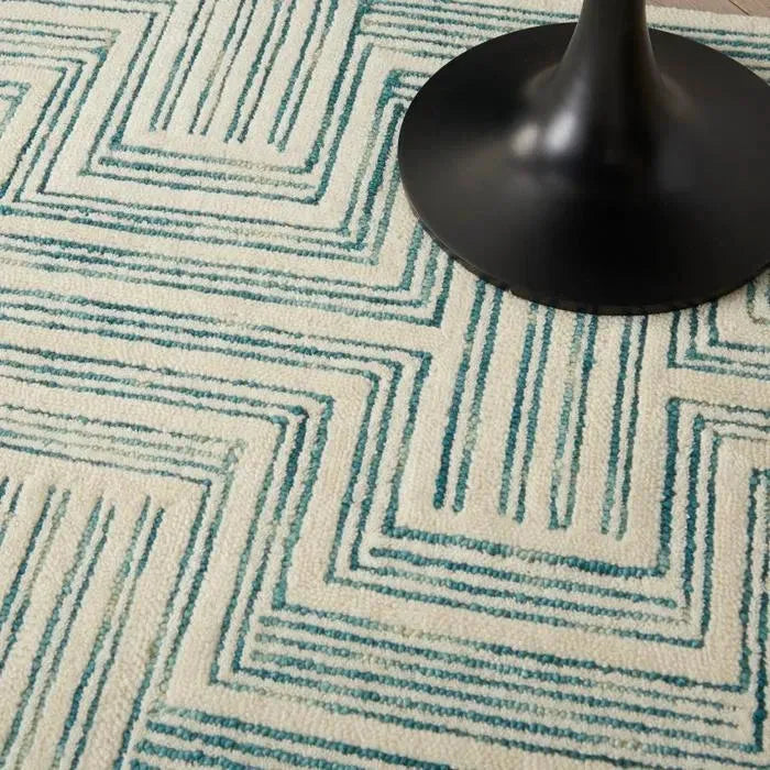 Interlock ITL06 Ivory/Turquoise Rug