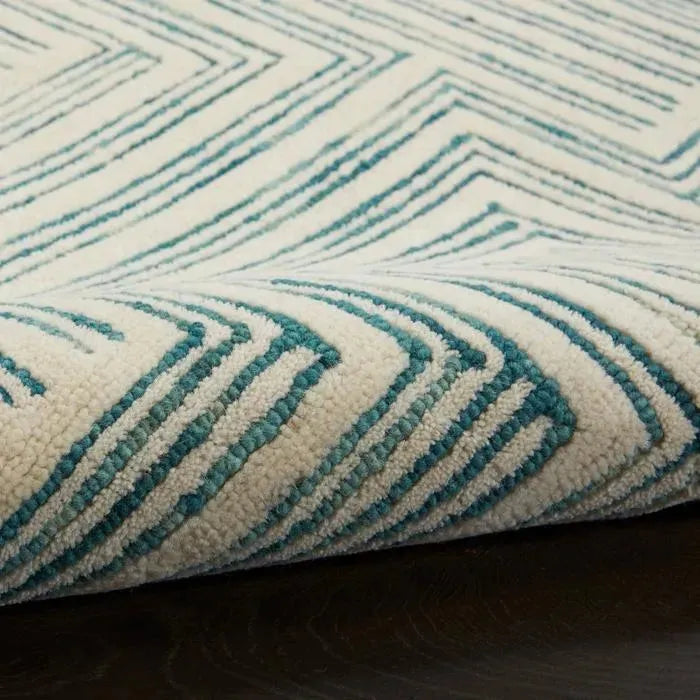 Interlock ITL06 Ivory/Turquoise Rug