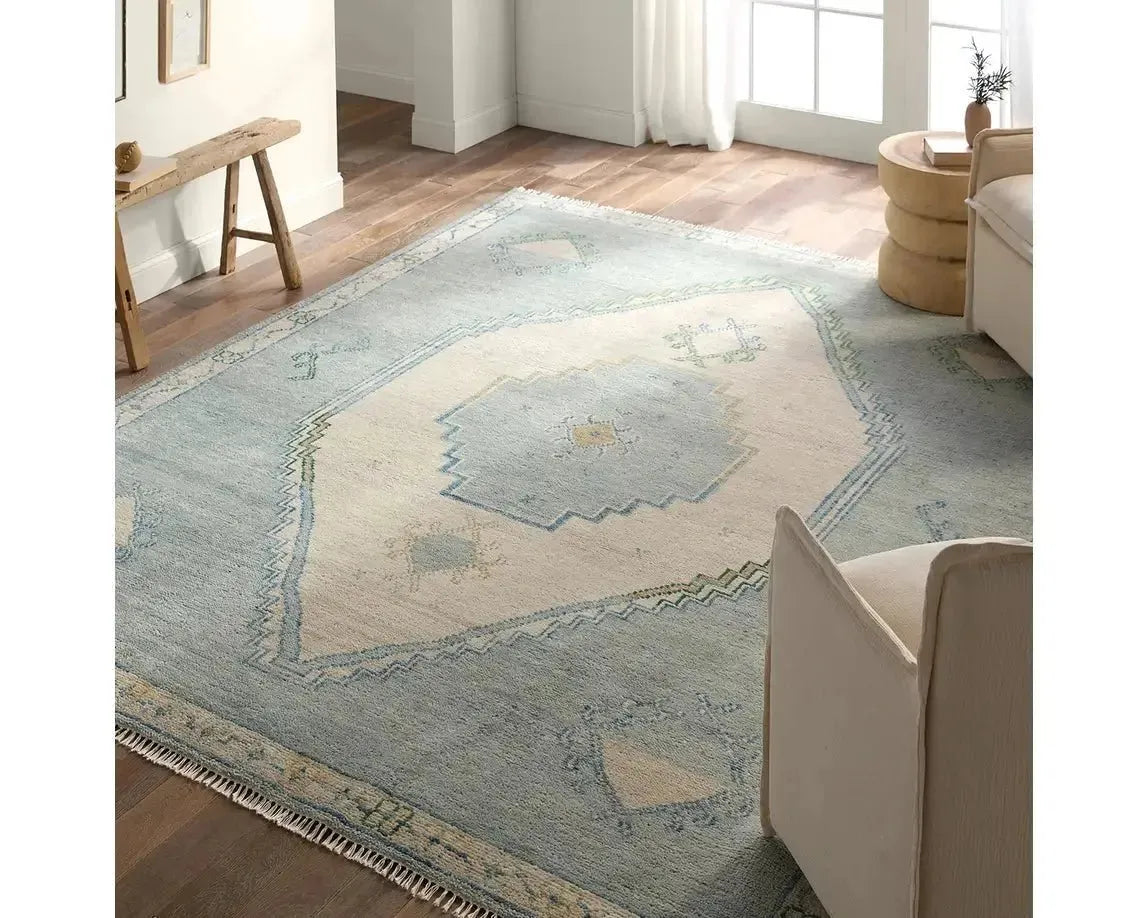 Jinsen JIN07 Blue/Cream Rug