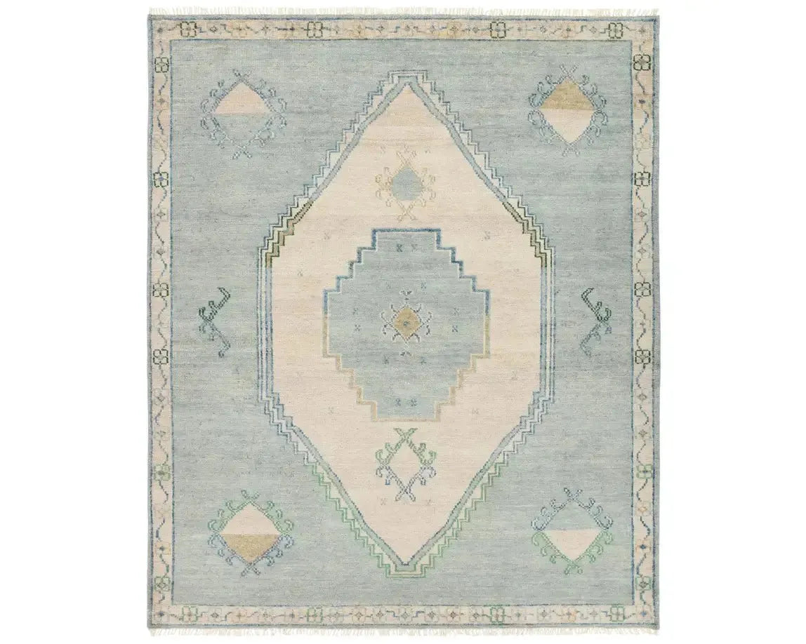 Jinsen JIN07 Blue/Cream Rug