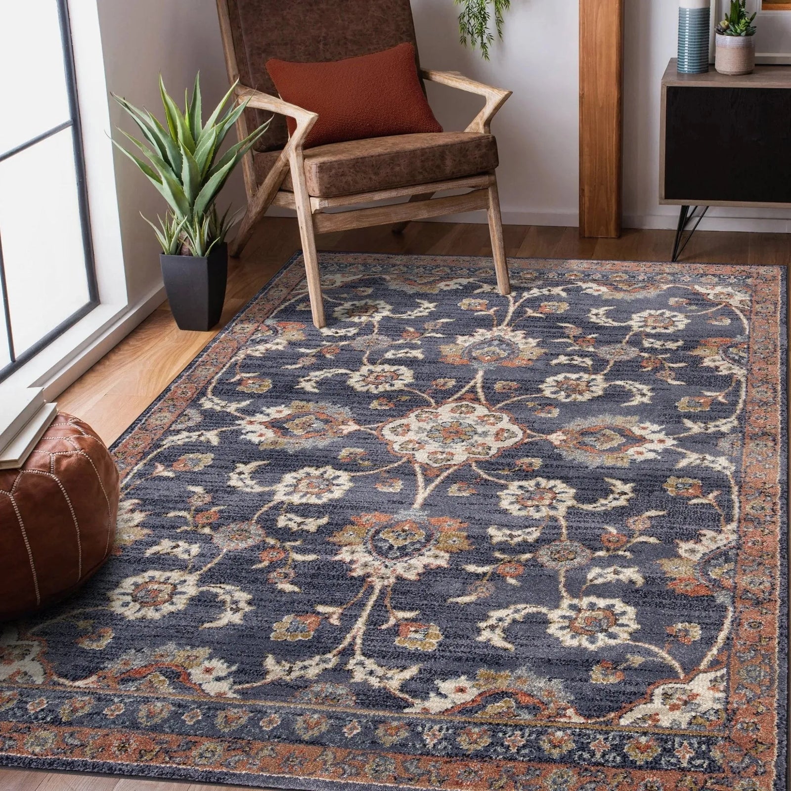 Jordan JOR-2 Navy Blue Rug
