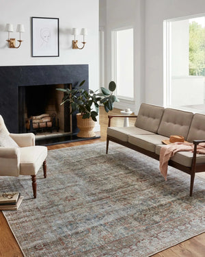 Jules By Chris Loves Julia Jul-05 Lagoon/Brick Rug