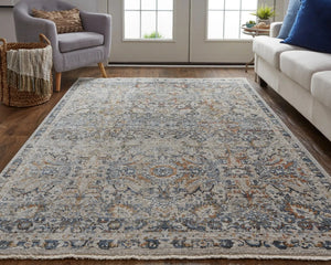 Kaia KAI39GNF Tan/Blue Rug