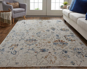 Kaia KAI39GPF Ivory/Orange Rug