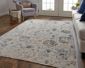 Kaia KAI39GPF Ivory/Orange Rug